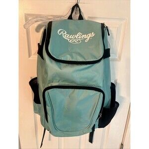 Rawlings 19" Baseball Softball Backpack Equipment Bag Light Green w/ Bat Holders